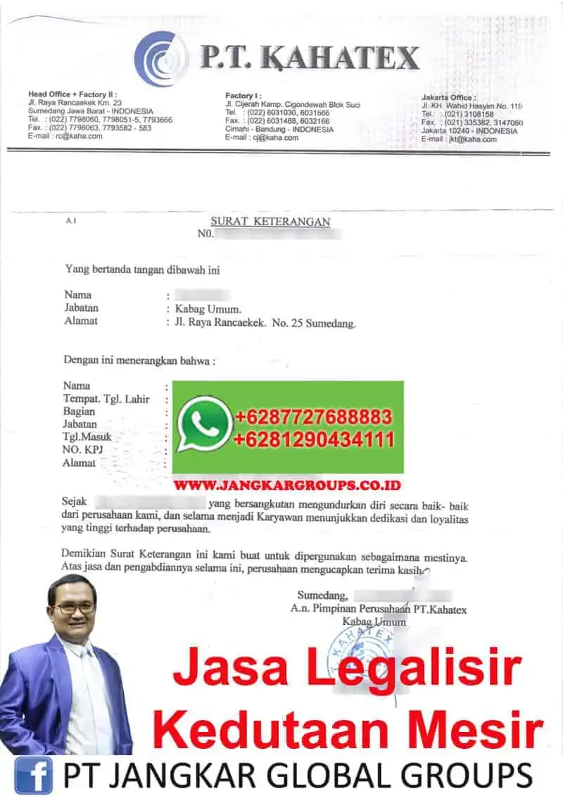 Jasa Legalisir Kedutaan Mesir