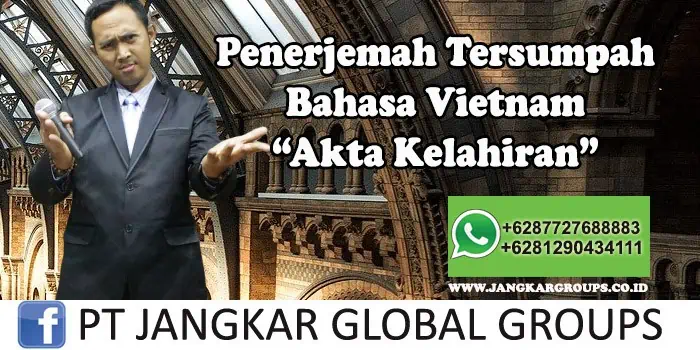 Penerjemah tersumpah bahasa Vietnam akta kelahiran