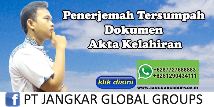 Penerjemah tersumpah dokumen akta kelahiran