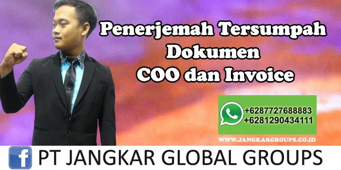 Penerjemah tersumpah dokumen coo dan invoice