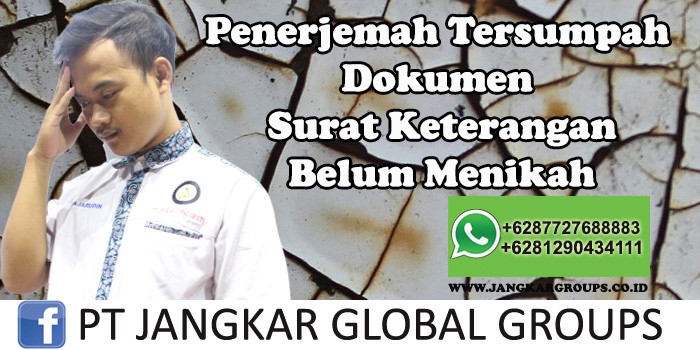 Penerjemah tersumpah dokumen surat keterangan belum menikah