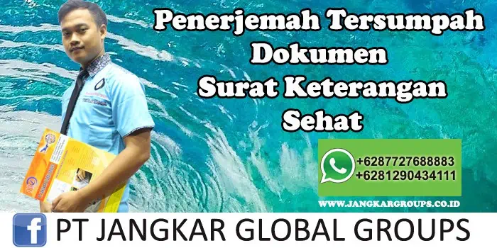 Penerjemah tersumpah dokumen surat keterangan sehat