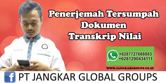 Penerjemah tersumpah dokumen transkrip Nilai