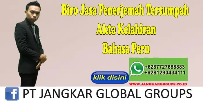 Biro Jasa penerjemah tersumpah Akta Kelahiran Bahasa Peru