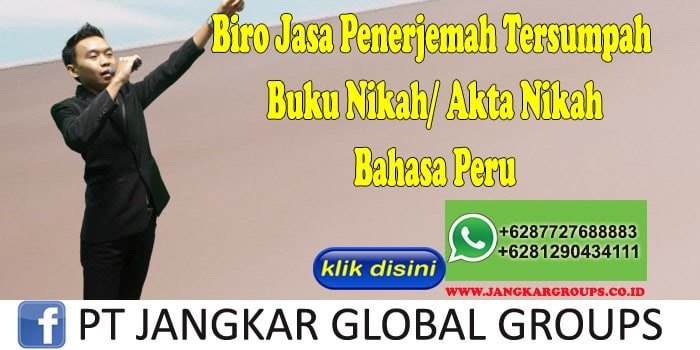 Biro Jasa penerjemah tersumpah Buku Nikah Akta Nikah Bahasa Peru