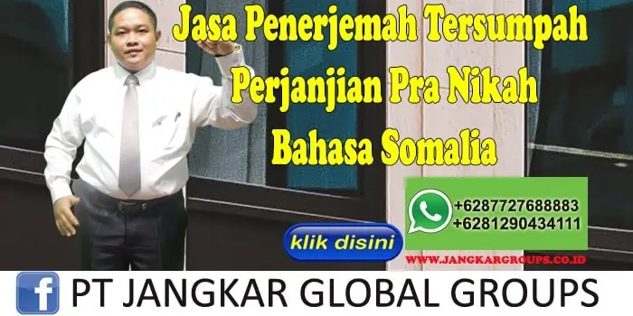 Jasa penerjemah tersumpah perjanjian pra nikah bahasa somalia