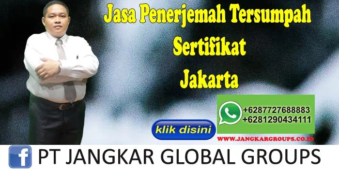 Jasa penerjemah tersumpah sertifikat jakarta