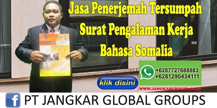 Jasa penerjemah tersumpah surat pengalaman kerja bahasa somalia