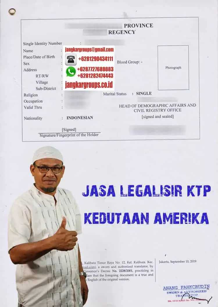 jasa legalisir ktp kedutaan amerika