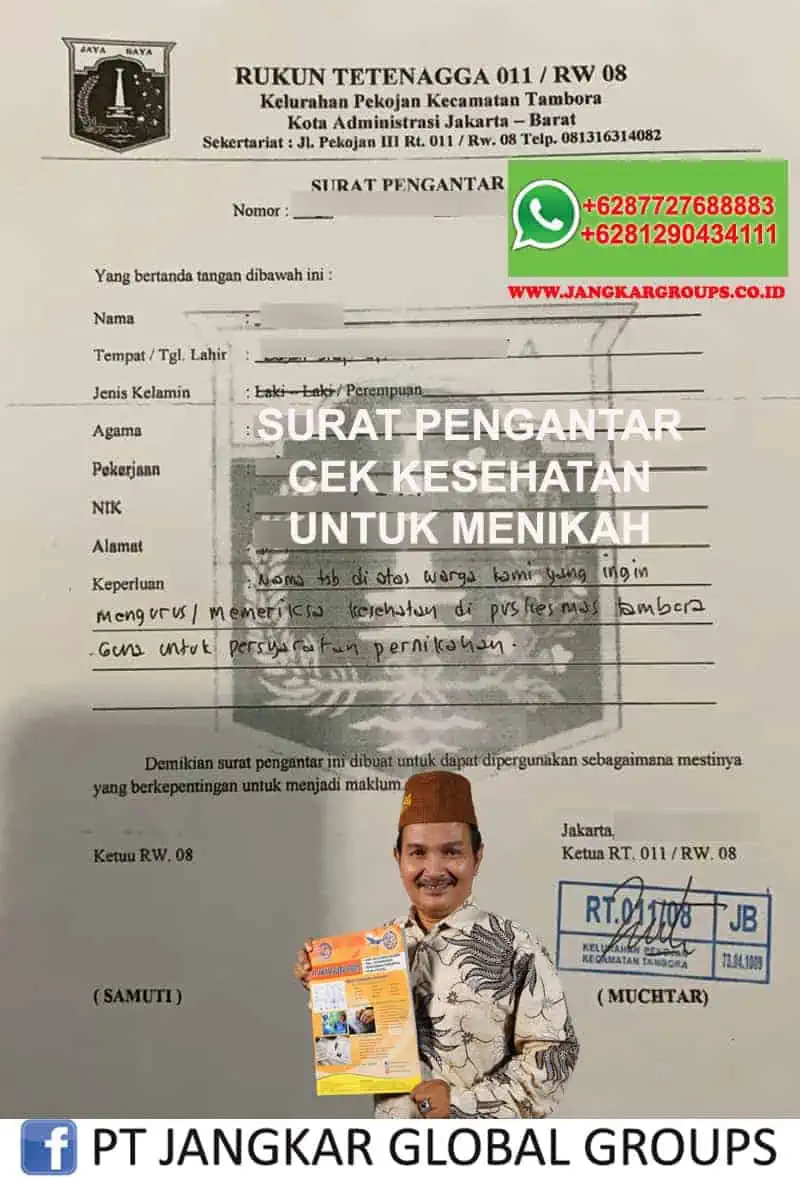 pengantar ke puskesmas untuk menikah