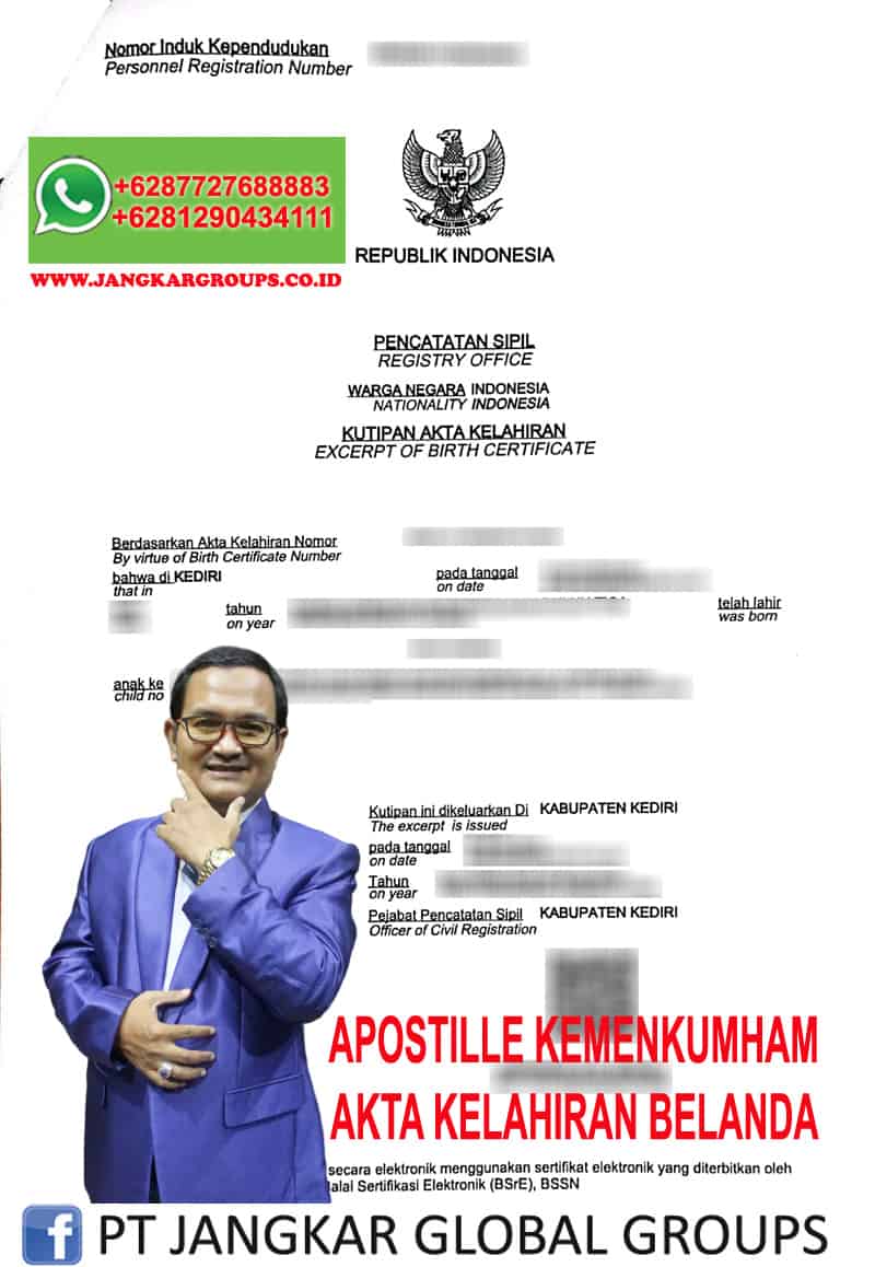 Apostille akta kelahiran kemenkumham