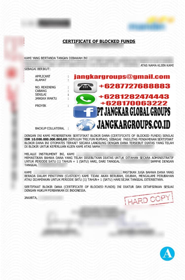 Contoh Block of Fund BOF