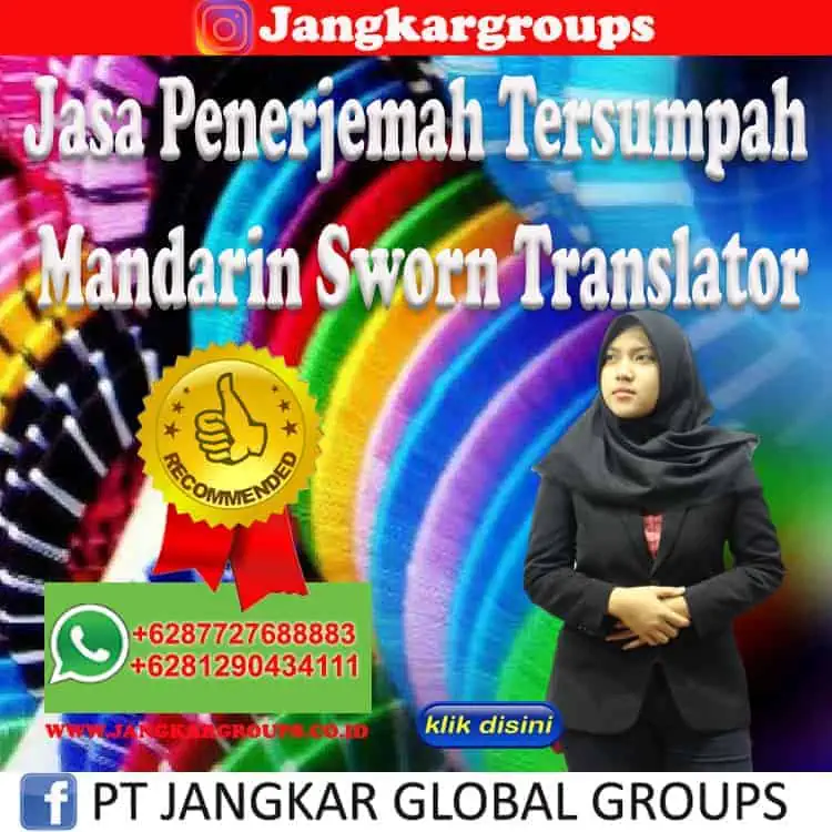 Jasa Penerjemah Tersumpah Mandarin Sworn Translator