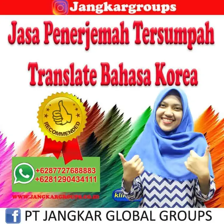 Jasa Penerjemah Tersumpah Translate Bahasa Korea