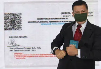 TRIYOGA BUDI PRASETYO LEGALISIR KEMENKUMHAM