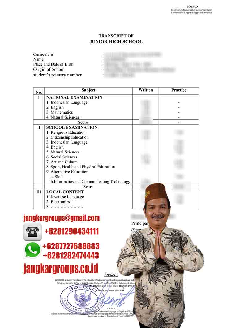 Contoh Terjemah Ijazah