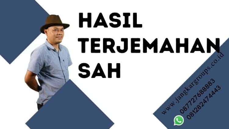 Hasil Terjemahan Sah