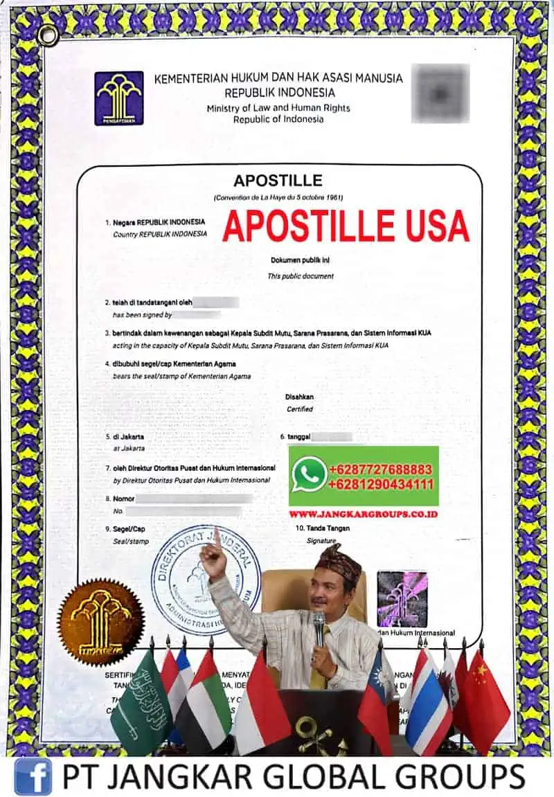 APOSTILLE BUKU NIKAH USA