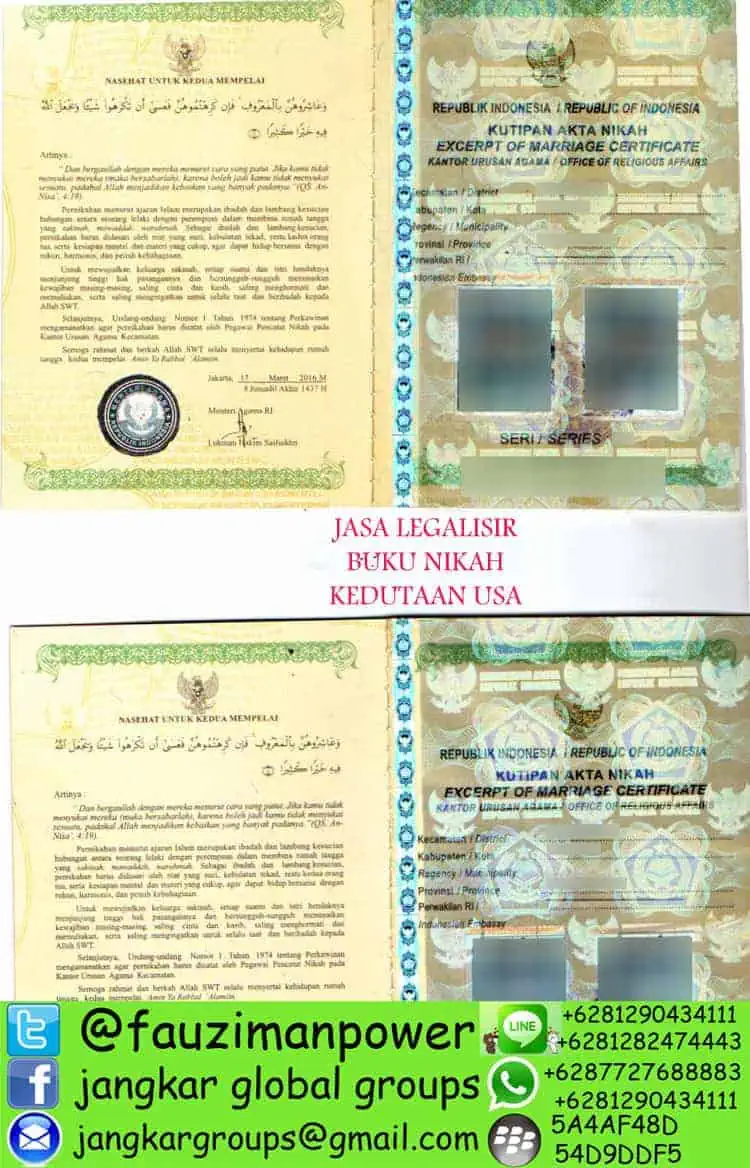 BUKU NIKAH WNI USA