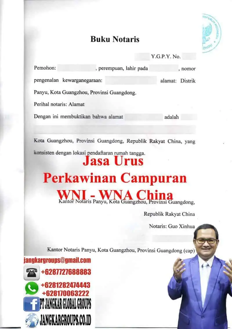 Contoh Buku Notaris China Persyaratan Menikah WNA China