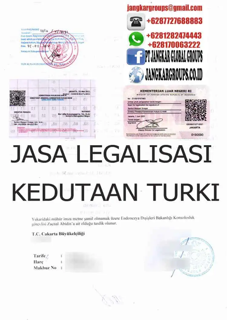 JASA LEGALISASI KEDUTAAN TURKI