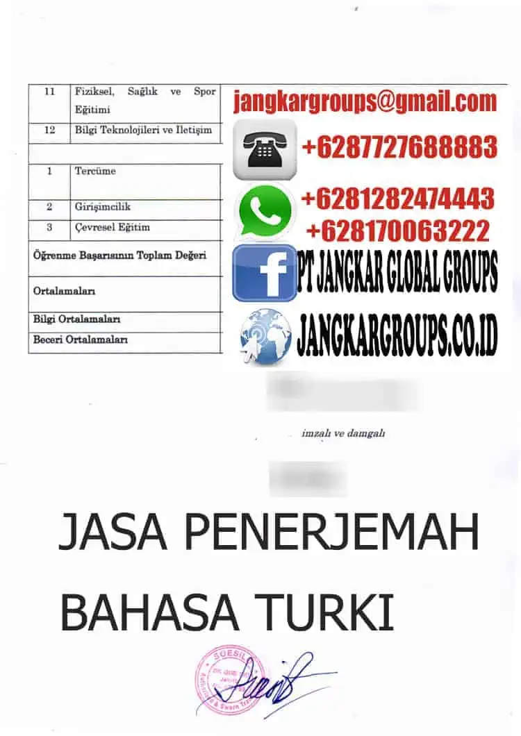 JASA PENERJEMAH BAHASA TURKI