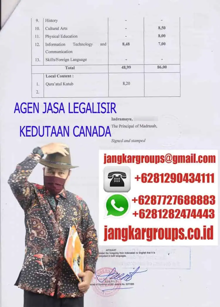 AGEN JASA LEGALISIR KEDUTAAN CANADA