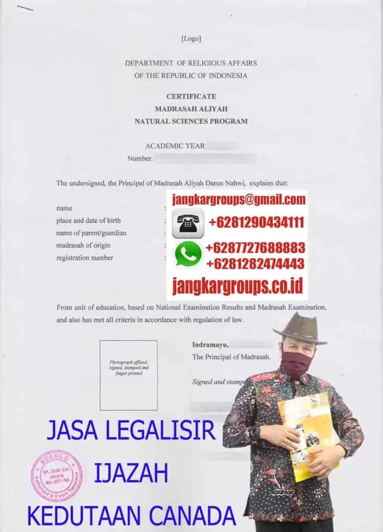 JASA LEGALISIR IJAZAH KEDUTAAN CANADA