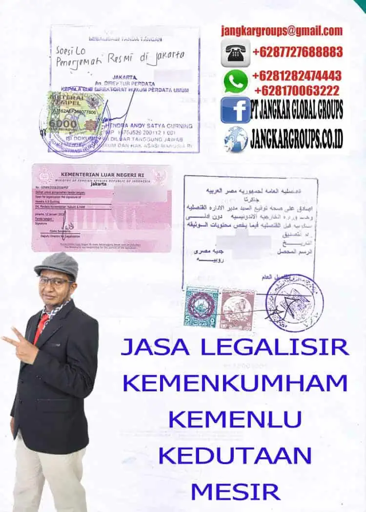 JASA LEGALISIR KEMENKUMHAM KEMENLU MESIR