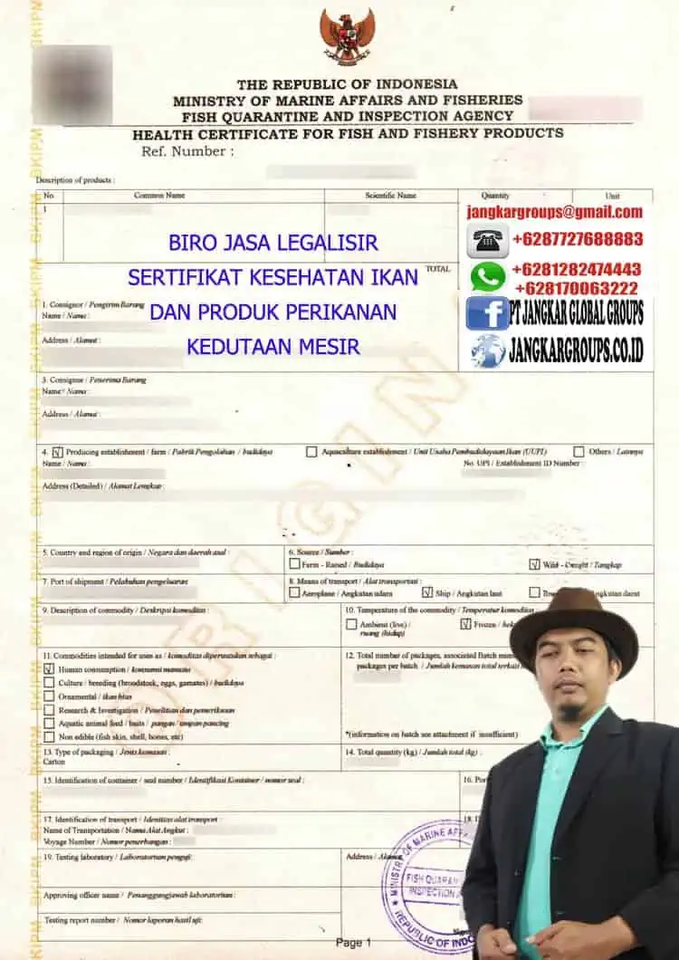 SERTIFIKAT KESEHATAN Legalisir Health Certificate