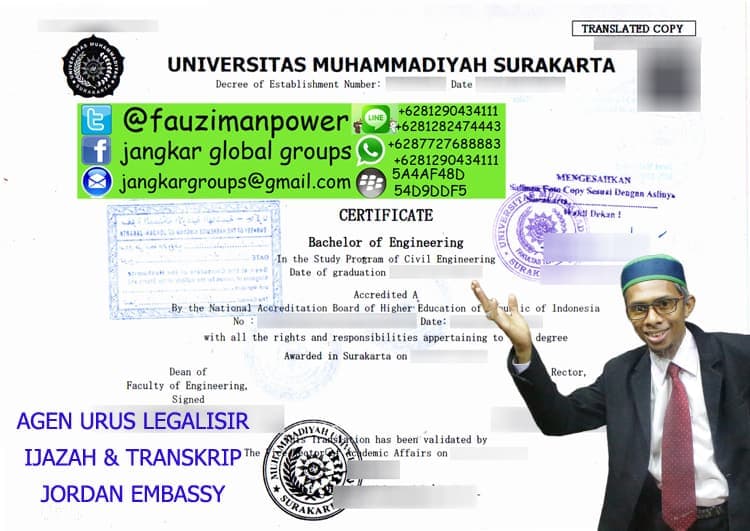 AGEN URUS LEGALISIR IJAZAH JORDAN EMBASSY