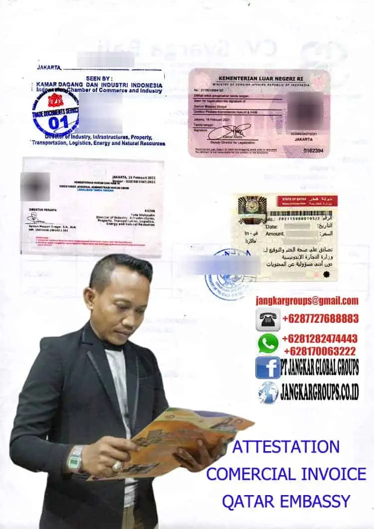 ATTESTATION COMERCIAL INVOICE QATAR EMBASSY