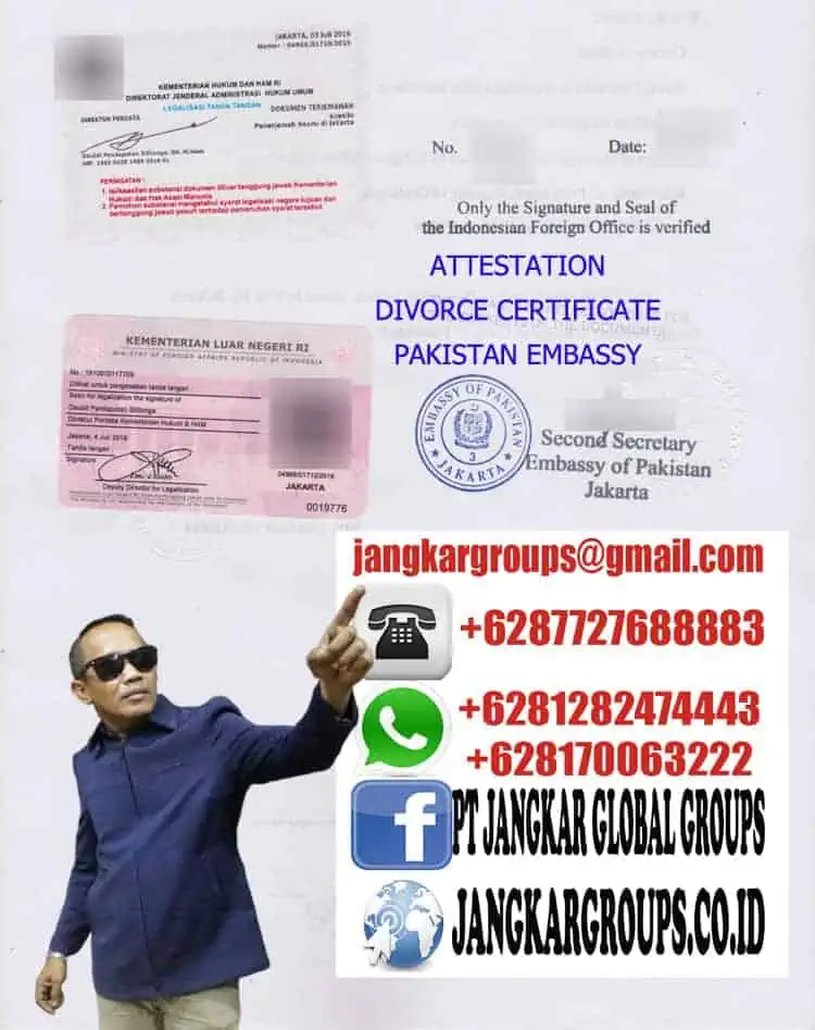 ATTESTATION DIVORCE CERTIFICATE PAKISTAN EMBASSY