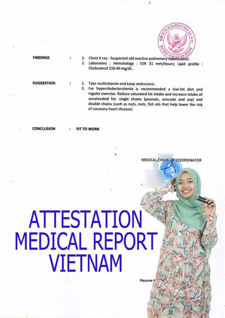 Attestation Medical Report Vietnam