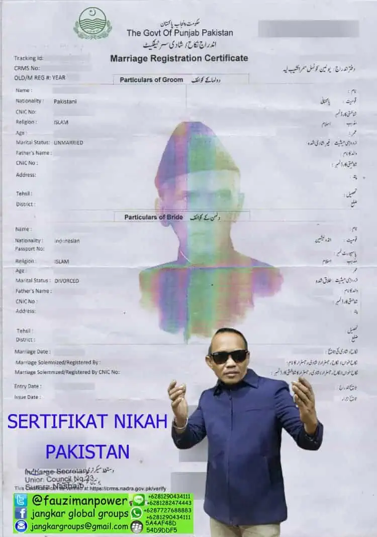 CONTOH SERTIFIKAT NIKAH PAKISTAN