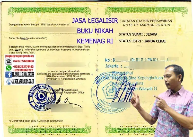 Jasa Legalisir Buku Nikah Kedutaan