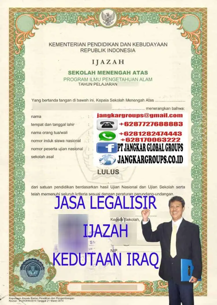 JASA LEGALISIR IJAZAH KEDUTAAN IRAQ