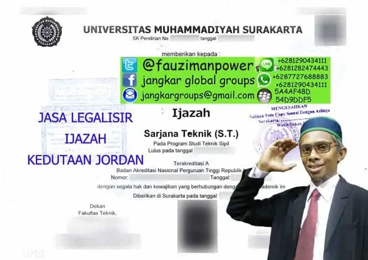 JASA LEGALISIR IJAZAH KEDUTAAN JORDAN