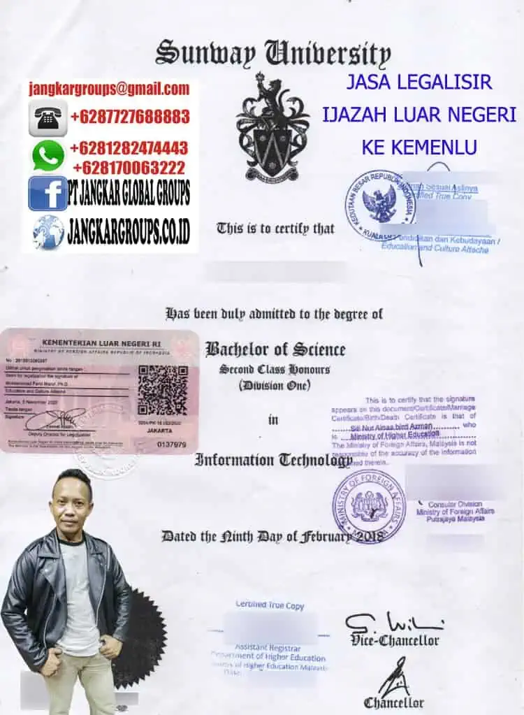 JASA LEGALISIR IJAZAH LUAR NEGERI KE KEMENLU