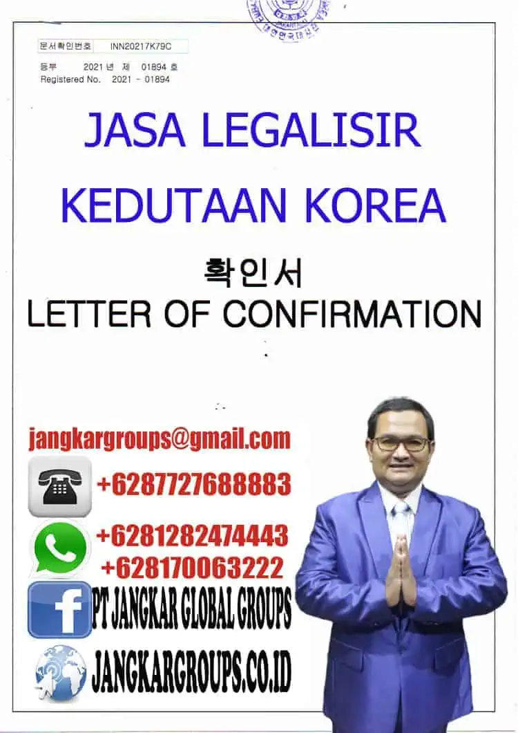 JASA LEGALISIR KEDUTAAN KOREA