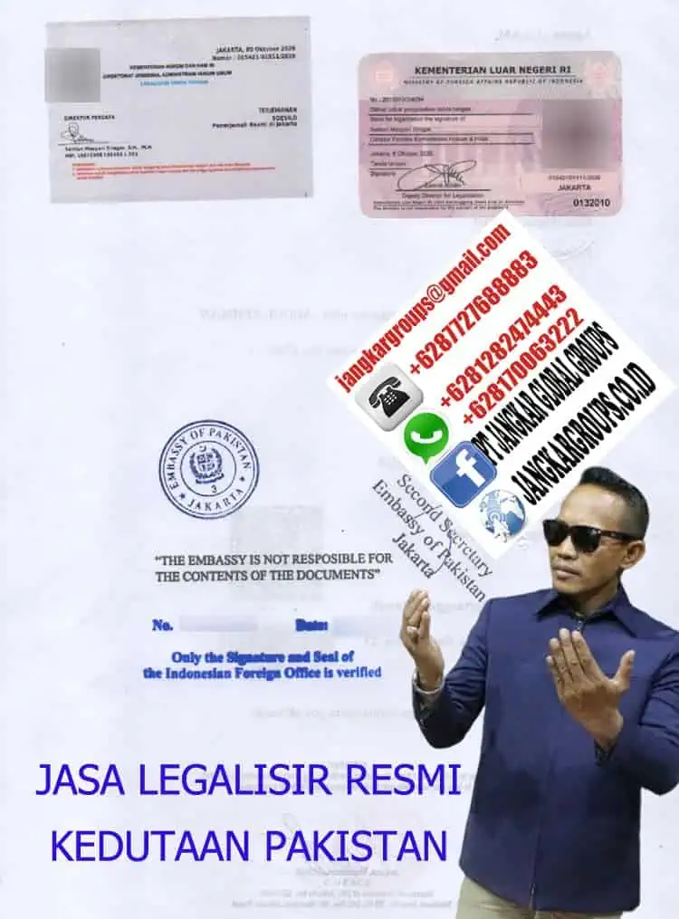 JASA LEGALISIR RESMI KEDUTAAN PAKISTAN