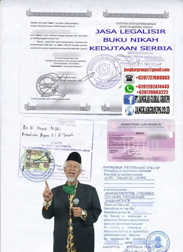 Jasa legalisir buku nikah kedutaan serbia | Jasa Legalisasi Buku Nikah