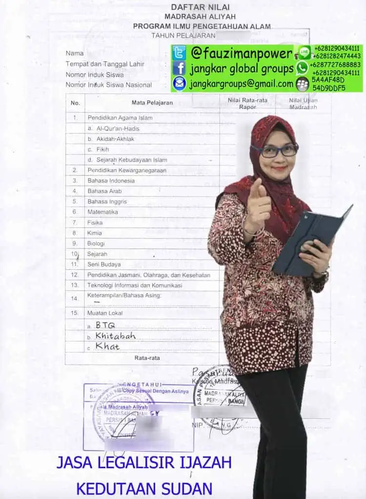 Jasa legalisir ijazah kedutaan sudan