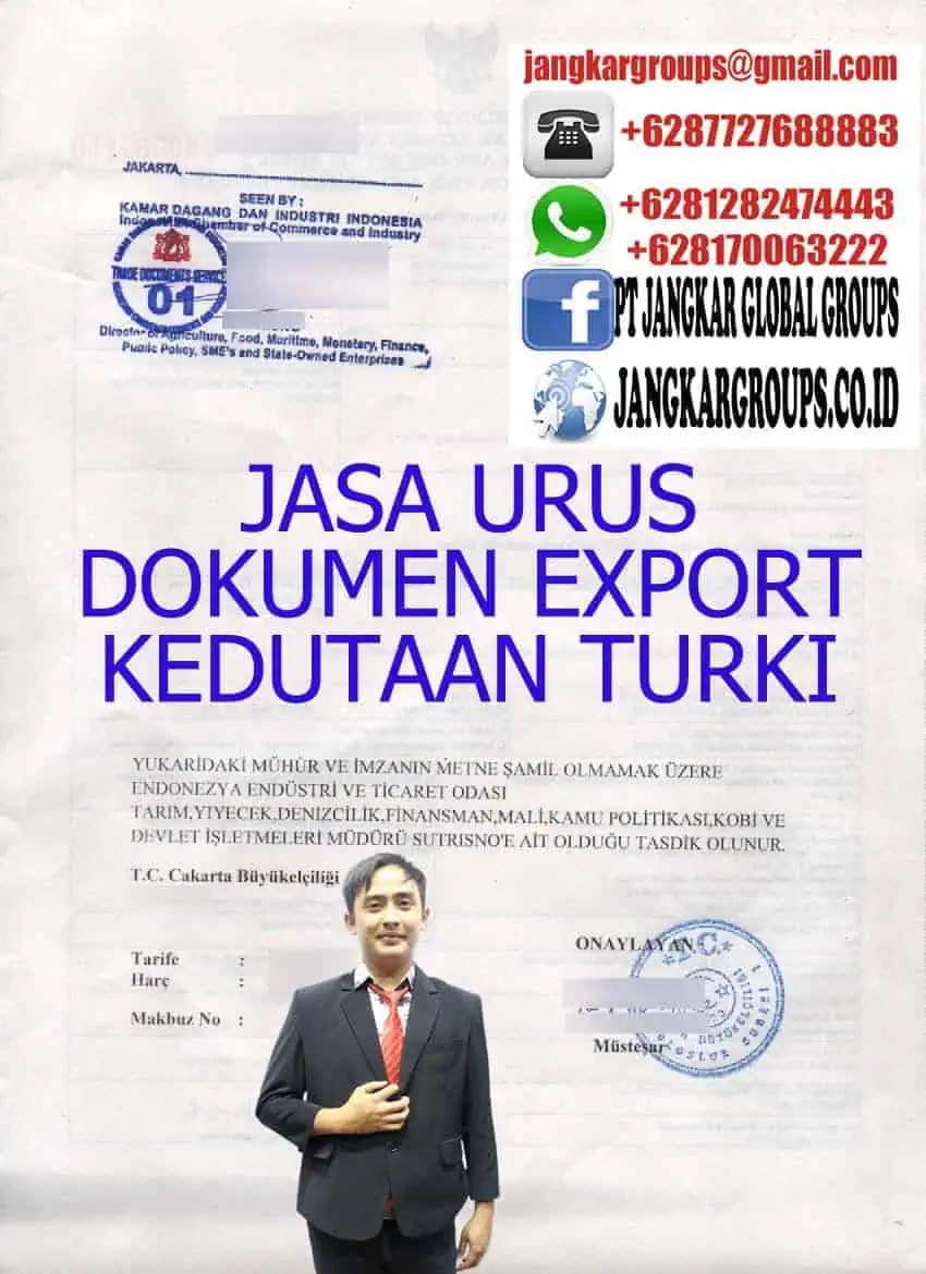 Jasa urus dokumen export kedutaan turki