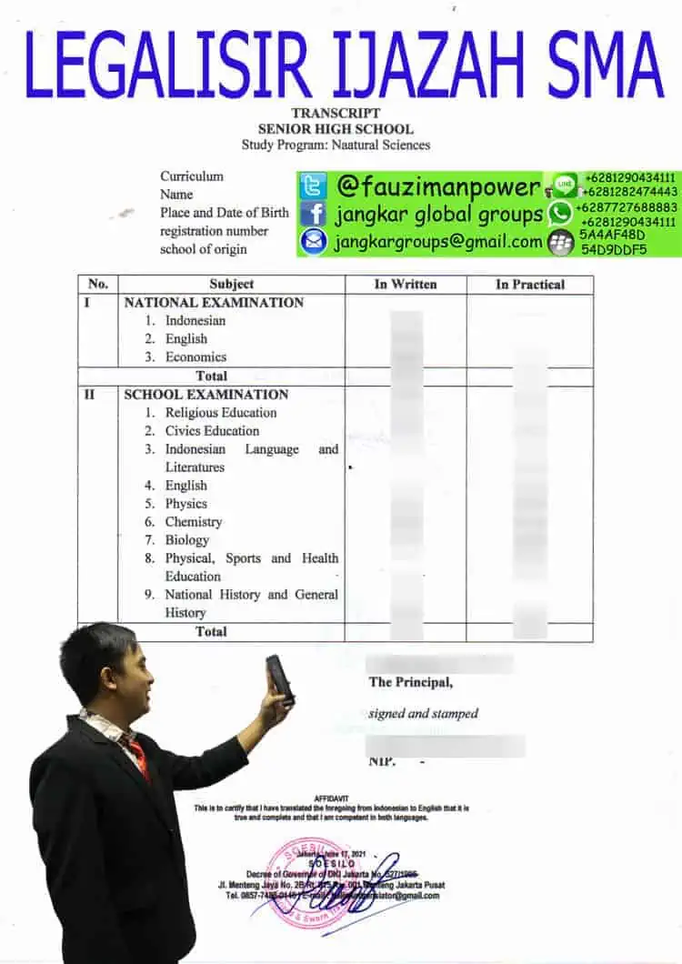 Legalisir ijazah sma smu UAE