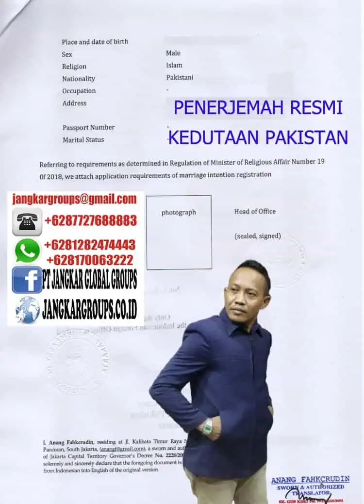 PENERJEMAH RESMI KEDUTAAN PAKISTAN