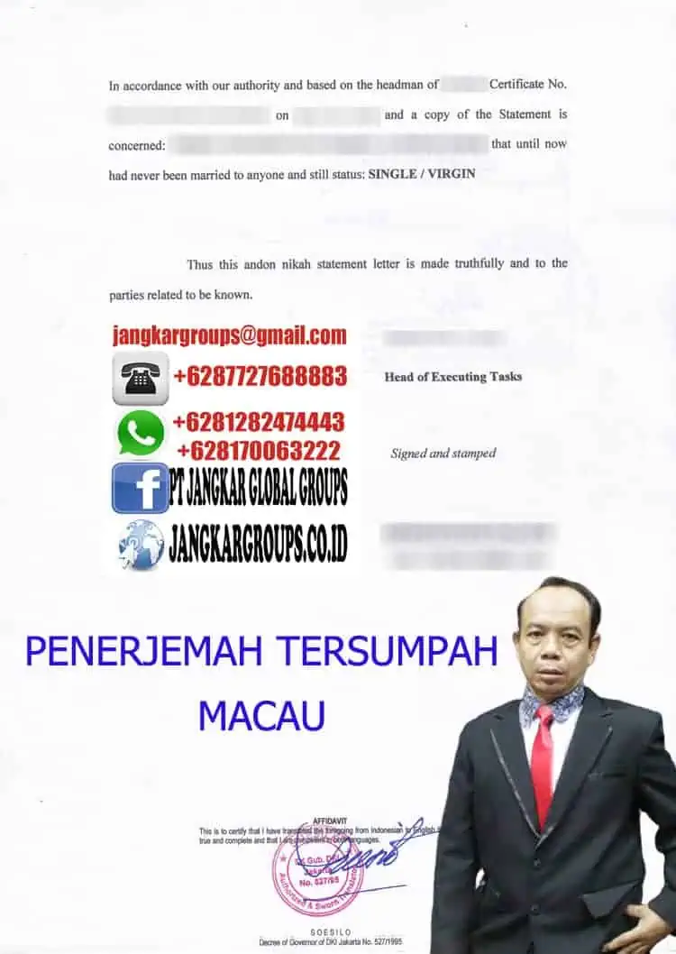 PENERJEMAH TERSUMPAH SKBM MACAU