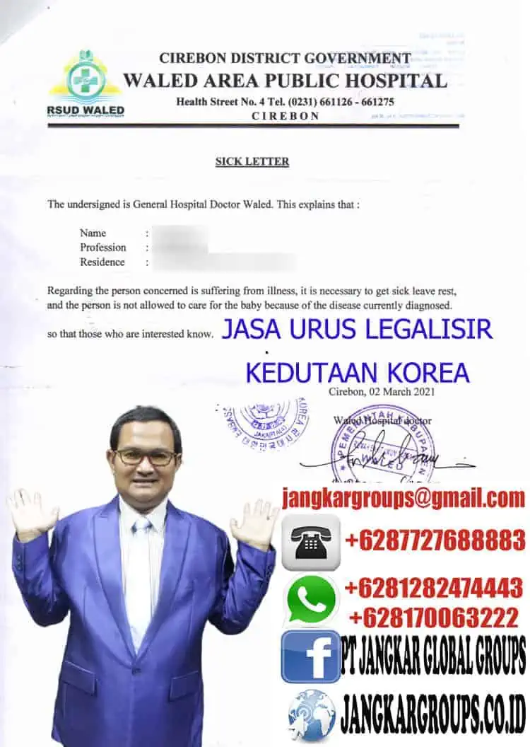 SURAT SAKIT KEDUTAAN KOREA