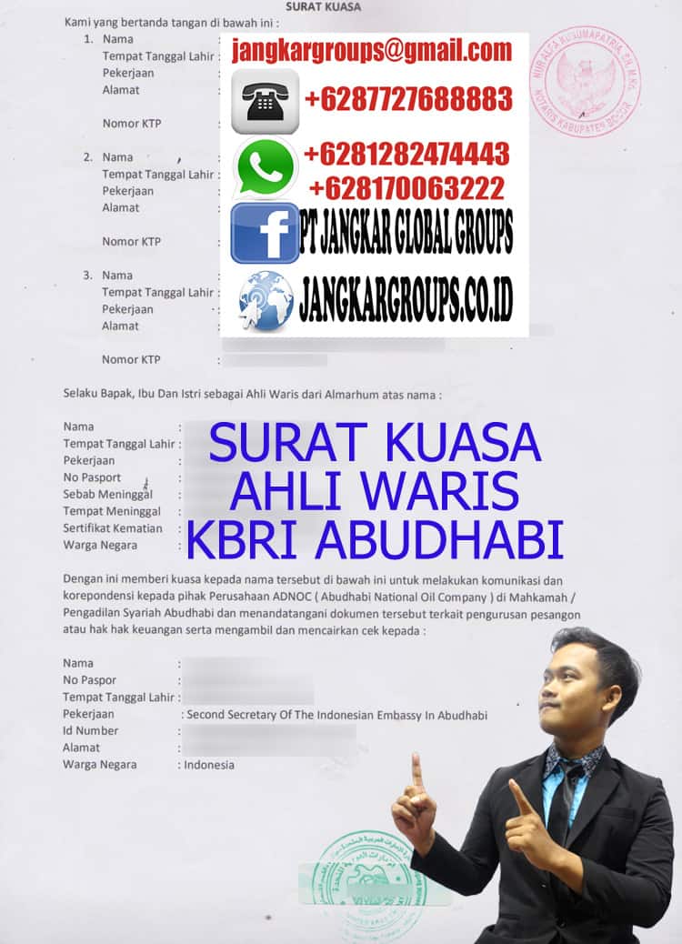 Surat kuasa ahli waris KBRI Abudhabi