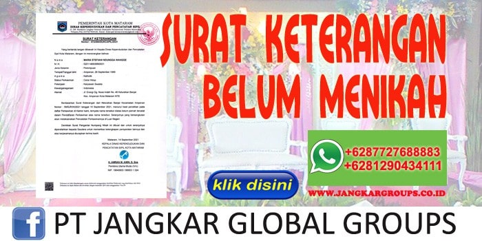 CONTOH SURAT KETERANGAN BELUM MENIKAH